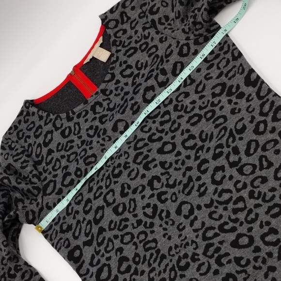 Banana Republic Dress Size 8 Black Gray Leopard Print Dress Stretch Zip Back - Picture 7 of 9